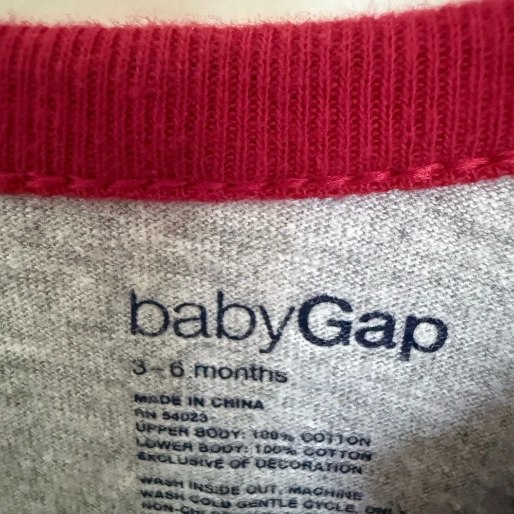 GAP Gray & Blue Long Sleeve Toddler Boy Shirt - Size 3-6 months